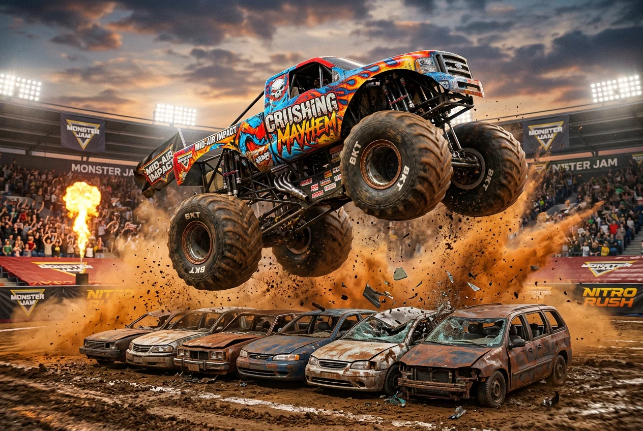 Monster Truck Stunts Free Jeep Racing Crash